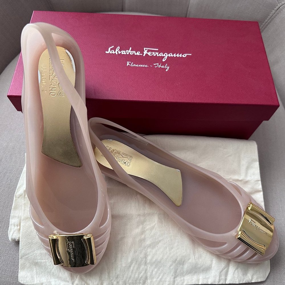Salvatore Ferragamo Bermuda Jelly Ballet - Blush 10US